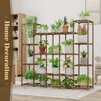 Bamworld Large Plant Shelf Indoor Plant Shelf Outdoor Tall Wood Plant Holder for Living Room Multiple Plants Patio Balcony Garden 17 Pots