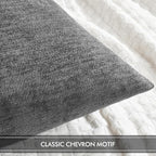 MIULEE Pack of 2 Dark Gray Decorative Pillow Covers 18x18 Inch Soft Chenille Couch Throw Pillows Farmhouse Cushion Covers for Home Decor Sofa Bedroom Living Room