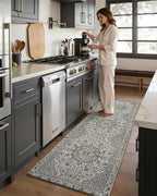 DEXI Kitchen Mats for Floor Cushioned, 23x59 Wide Runner Rug Non Slip, Waterproof Soft Comfort Standing Padded Anti Fatigue Decorative, Brown Grey