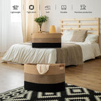 danpinera Large Woven Basket, 108L Large Blanket Basket for Living Room, Nursery, Cotton Woven Hamper for Toy Organizing & Laundry, 25’’*16’’*16’’ Gradient Linen