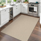 EARTHALL Washable Area Rug 3x5 Ft Non Slip Rugs for Entryway, Braided Rubber Backed Throw Rugs Door Mat Indoor Outdoor Entrance, Cotton Woven Carpet for Kitchen Foyer Front Door, Send/Beige