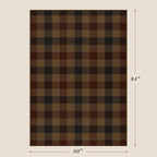 Vintage Large Plaid Area Rug for Living Room - 5x7 Easy Jute Classic Brown and Red Rug for Bedroom Under Bed, Large Entryway Outdoor Porch, Washable Non Slip Neutral Dark Brown Retro Décor