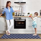 WISELIFE Anti Fatigue Floor Mat - 4/5 Inch Thick Kitchen Mat Non Slip Waterproof Heavy Duty Ergonomic Comfort Mat Durable for Home, Office, Sink, Laundry,(24" x 70", Blue)