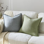 24x24 Linen Pillow Covers Steel Blue Pack of 2 Farmhouse Boho Neutral Accents Striped Textured Square Decorative Throw Pillow Cases for Living Room Couch Bed Home Decor