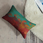 Britimes Throw Pillow Covers Modern Home Art Decor, 12 x 20 Inches Set of 2 Pillow Cases Decorative, Abstract Oil Painting Pillowcases for Bedroom, Living Room, Turquoise Orange