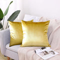 2 Pack Soft Velvet Couch Throw Pillow Covers 20x20 Inch for Sofa Living Room Bedroom (Gold)