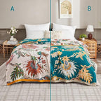 Boho Blanket for Bed 100% Cotton Bohemian Throw Blankets Ultra Soft Woven Muslin Decorative Blankets All Seasons Vintage Quilt Knitted Blanket for Sofa Chair(Beige, 90"x98")