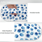 Indoor/Outdoor Inflatable Ottoman D21 x H9 inch, Round Footstool Inflatable Foot Rest Ottoman with Handle, Portable Ottomans Pouf for Patio, Garden, Camping, Home, Brush Blue