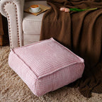 SUTAVIA Pouf Ottoman Cover Unstuffed Pouf Seat Decorative Soft Storage Bean Bag 20x20x8 Inches Square Floor Footrest for Living Room Bedroom (Dusty Pink, Square)