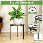 VECELO Metal Plant Stands Set of 5, Multiple Heavy Duty Flower Pot Stand, Round Plant Holder, Brown