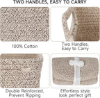 3-Pack Storage Baskets for Organizing | Woven Shelf Toy Basket | Rope Baskets for Gifts Empty | Closet Organizer Bins with Handles | Cube Decorative Box | 13.7×7.1×6.7” | Mixed brown