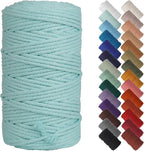 NOANTA Light Blue Macrame Cord 4mm x 109yards, Colored Macrame Rope, Cotton Cord Macrame Yarn, Colorful Cotton Craft Cord for Wall Hanging, Plant Hangers, Crafts, Knitting