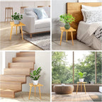 Plant Stool Stand for Indoor Use, Pine Wood Monstera Pot Holder, Decorative Corner Flower Table for Living Room, Tall Tripod Planter Rack for Home Office Patio Bedroom
