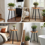 Plant Stand Indoor, Wood Plant Table Plant Holder with Raised Design,Heavy Duty Metal Flower Pot Stand, Mid Century Modern Home Decor Small Side End Table（Clr.2-Flower 20" H）