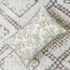 Sage Green Pillow Covers 12x20 Set of 2 Light Green Floral Chinoiserie Throw Pillows Rustic Toile Flower Decorative Pillow Cases Outdoor Chinoiserie Decor Lumbar Cushion Case for Couch Sofa