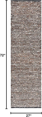 SAFAVIEH Natura Collection Runner Rug - 6' Runner, Black & Ivory, Transitional Design, Ideal for High Traffic Areas in Hallway, Bathroom & Kitchen (NAT349Z-26)