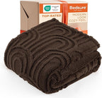 Bedsure GentleSoft Brown Throw Blanket for Couch - Super Soft & Cozy Summer Blankets for Women, Fluffy Fleece Throw for Girls, for Women, Ideal for Room, Home Decor, Dark Brown, 50x60 Inches