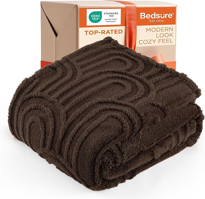 Bedsure GentleSoft Dark Brown Throw Blanket for Women - Super Soft & Cozy, Fleece Blankets for Girls, Ideal for Couch & Bed, 50x70 Inches