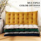 Bench Cushion for Indoor Furniture 48x18 in Velvet Thicken Indoor Window Seat Cushion, Soft Piano Sofa, Entryway Storage, Bay Window Tufted Patio Porch Swing Bench Pad Memory Foam(Ivory)