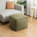 Pouf Ottoman Stuffed Modern Foam Filled Foot Rest Poufs for Living Room Chair Decorative 20 X 15 Inches Boho Relax Stool Floor Poufs Foot Rest for Living Room,Green