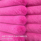 2 Pack 22x22 Pillow Cover Velvet Pillow Covers, Faux Fur Square Throw Pillow Covers for Living Room Decorations Throw Pillow Case, Throw Pillow Cover Cushion Cover for Home Sofa Bedroom Car, Hot Pink