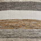 Signature Design by Ashley Josalind 16 Inch Casual Wool Pouf, Gray & Beige