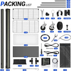 Barrina LH750 Pegboard Indoor Greenhouse with Grow Light, Plant Cabinet with 4PCS 5000K Full Spectrum Grow Lamps, 3 Adjustable Pegboards, 2 Racks, Wheel, for Foliage Plant, Seedling, 29.5x13.8x67.9IN