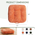 6" Washable Floor Pillow Cushion for Adults, Meditation Cushion Pillow, Removable Tufted Blended Corduroy Cover, Large Square Floor Sitting for Tatami Living Room or Yoga, 22x22 Inch, Machine Washable
