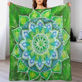 Abstract Mandala Throw Blanket Indian Hippie Bohemian Art Floral Texture Pattern Blanket for Sofa Bed Couch Chair Or Dorm 40"x50"