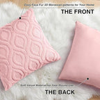 decorUhome Cozy Textured Euro Sham Throw Pillow Covers 26x26 Inch Set of 2, Soft Plush Faux Wool Pink Accent Couch Pillow Covers for Modern Farmhouse Sofa Bed Living Room
