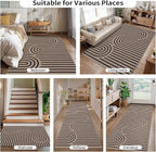 Tangsoo Easy Jute 4x6 Washable Rug for Outdoor Patio,Non-Slip Black Area Rug Thin Indoor Outdoor Carpet,Boho Farmhouse Throw Mat for Front Porch Bedroom Foyer