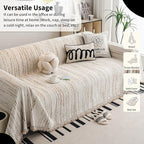 Chenille Couch Cover Pet Friendly, Sofa Cover Washable, Reversible Sofa Slipcover for Sectional Sofa, Loveseat, 2 or 3 Cushion Couch, Corner Sofa, Futon Cover (71" X 118", Khaki)