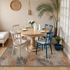 LIVEBOX Modern 3x5 Jute Outdoor Patio Rug, Washable Rugs for Entryway Porch, Tropical Leaf Boho Farmhouse Carpet, Non Slip Front Door Mat for Outdoor Indoor Entryway Decor (Beige 3'x5')