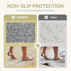 GENIMO 5X7 Washable Vintage Area Rugs for Living Room, Non-Slip Low Pile Chenille Print Rug, Soft Rugs for Bedroom Dining Room Home Office, Linen & Taupe