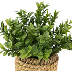 Northlight Milan Leaf Artificial Mini Bush in Rattan Basket - 7"