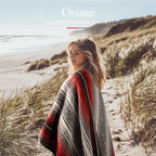 Hydration Nation Authentic Extra Large Mexican Blanket (70"x50") - Handwoven Yoga, Serape - Artisanal Falsa, Beach, Camping, Picnic, Outdoor(Orange)