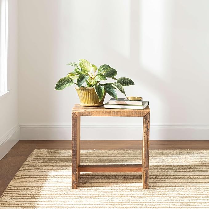 Dash and Albert Calder Stripe Kelp Handwoven Jute Rug, 10 X 14 Feet, Green Stripe Pattern