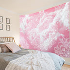 LB Pink Boho Tapestry Mandala Bohemian Aesthetic Pink Sky Cloud Tapestry Wall Hanging Nature Landscape Wall Decor for Bedroom Living Room Dorm 92.5Wx70.9L Inches