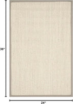 SAFAVIEH Area Rug 2x3 - Natural Fiber Collection - Marble & Khaki, Sisal, Woven Design with Border (NF143E)