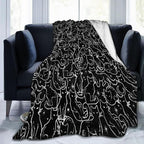 Cat Throw Blanket Soft Flannel Blanket 60"x50" in Bed Blanket Home Decor for Room Sofa Couch All Season