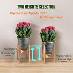Plant Stand Indoor - Corner, Table and Floor Planter Holder - Adjustable, Durable Bamboo Wood - Fits 8, 10, 12-inch Dia Small, Mid-Large, Tall or Short Pot Sizes
