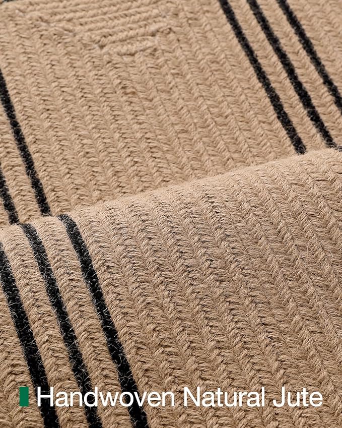 LUMI 3x10 Jute Runner Rug Non Slip for Hallway, Natural Rustic Carpet No Shedding, Farmhouse Braided Area Mat Indoor High Traffic for Living Room, Entryway, Kitchen, Laundry
