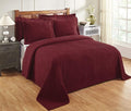 Better Trends Chenille Bedspreads Full/Double Size, Burgundy 100% Cotton Chenille Stripe Design Tufted Bedding Coverlet Soft Lightweight, 81"x110" 1 Pieces Jullian Collection