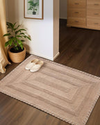 Color&Geometry Handwoven Jute Entry Rug - Natural Textured Front Door Mat 48"x72", Non-Slip Durable & Eco-Friendly Doormat for High-Traffic Entrance, Rustic Farmhouse Welcome Mat, Jute Sand