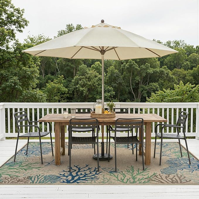 LIVEBOX Modern Easy Jute Outdoor Rug 8x10, Washable Rugs for Living Room Indoor Outdoor Non Slip Large Patio Coastal Animal Farmhouse Area Rugs, Carpet for Backyard Office Decor(Olive 8'x10')