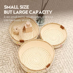 Sea Team 3-Pack Small Cotton Rope Storage Basket Set - Portable Round Organizers with Jute Braid for Small Items, Keys, Makeup & Trinkets
