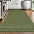 EARTHALL Woven Area Rug 4x6 Ft Washable Rugs for Entryway Non Slip Braided Throw Rugs Bedroom Carpet Cotton Entry Rug Cotton Floor Carpets for Bedroom Dining Room Living Room, Green