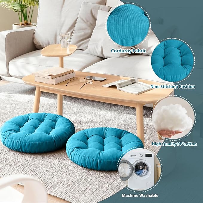 Tiita Outdoor Cushions Square Floor Pillow Thicken Tufted Seat Pad Large Floor Cushion for Yoga Meditation Living Room