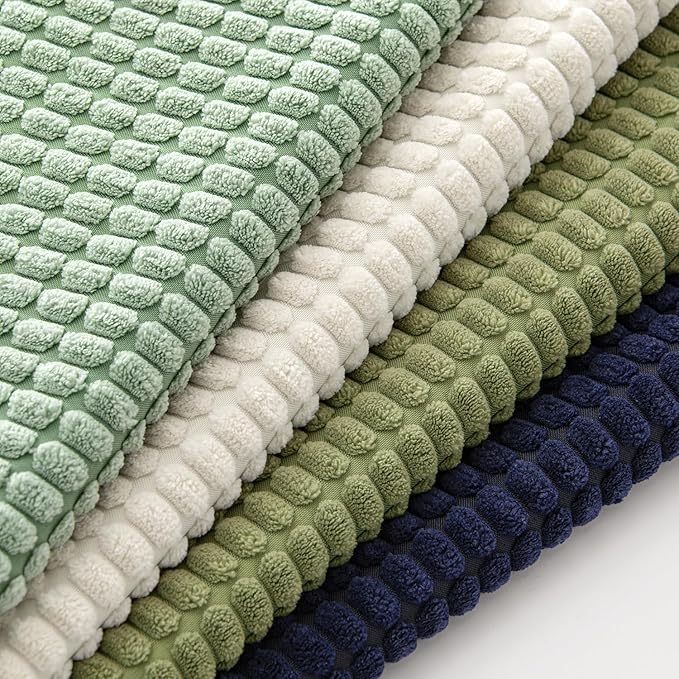 MIULEE Modern Farmhouse Decorative Spring Pillow Covers 18x18 Inch Set of 4 Natural Rustic Throw Pillows Neutral Warm Soft Corduroy Couch Pillowcases Home Decor for Sofa Living Room Bed Muted Teal