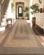 LUMI 3x12 Jute and Raffia Braided Runner Rug for Hallway, Natural Rustic Carpet Non Slip, Area Mat Indoor High Traffic for Living Room, Entryway, Kitchen, Laundry